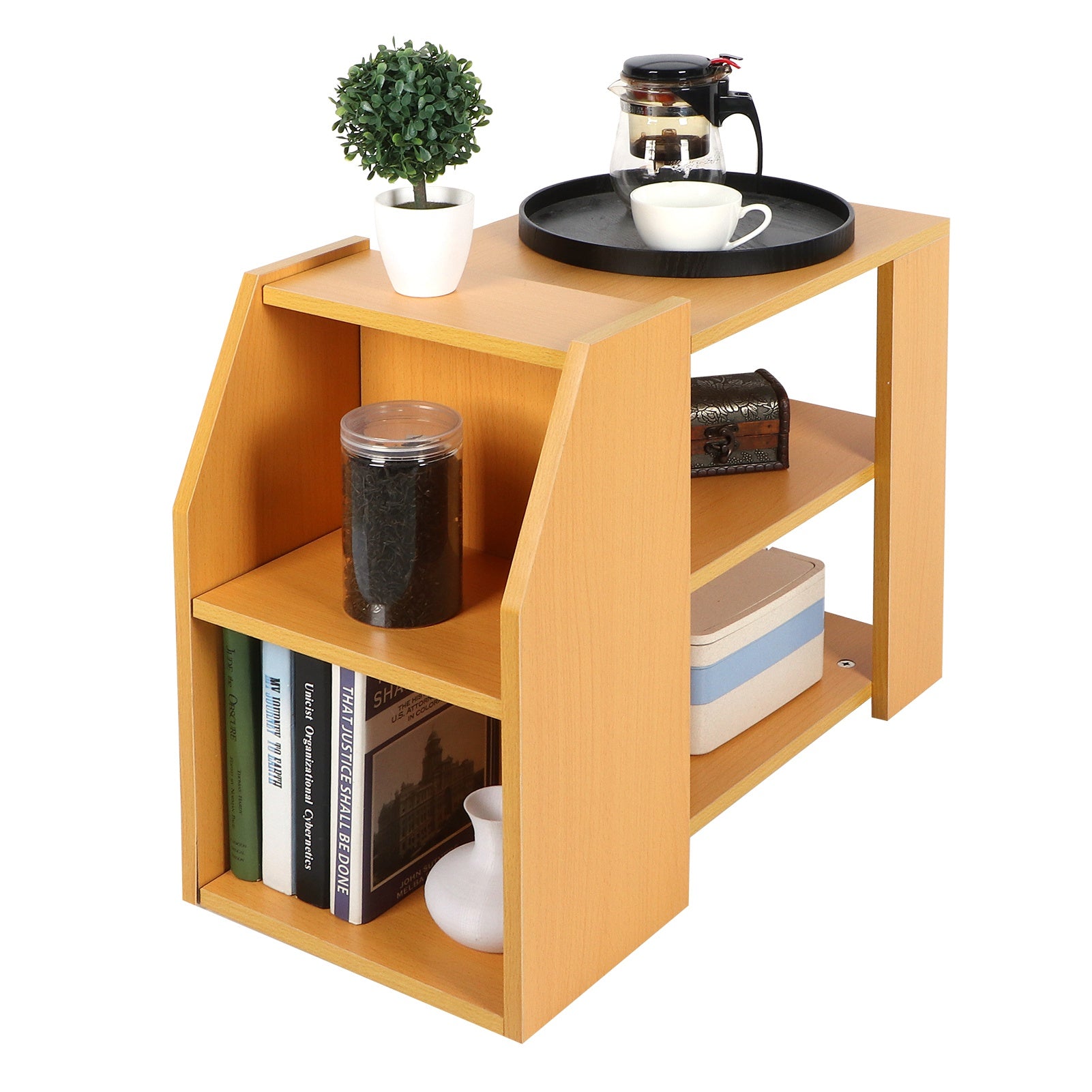 3-Tier Mini Side Table and Bookshelf