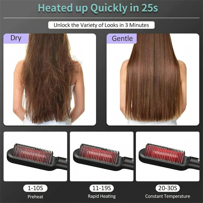 New 2-n-1 Electric Hair Straightening Hot Comb
