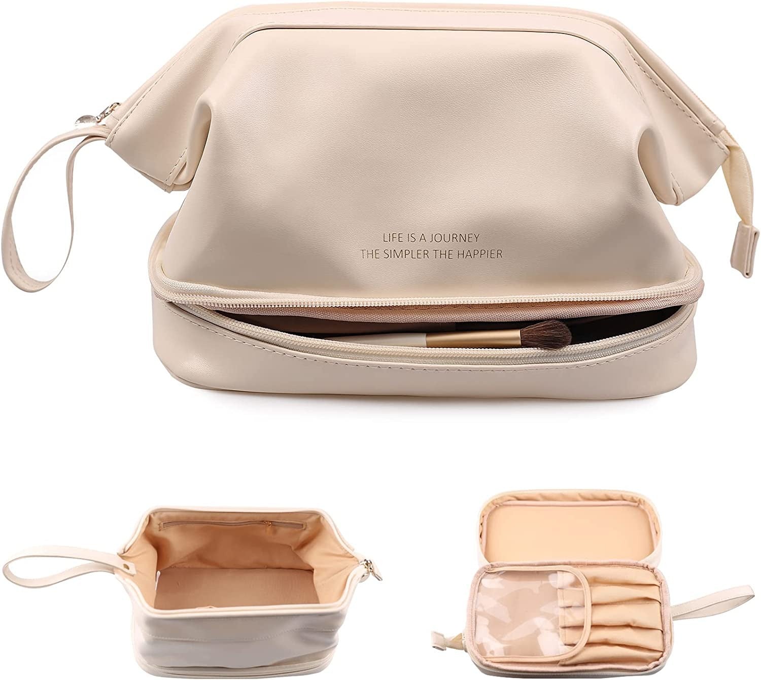 Large Capacity Cloud Double Layered Cosmetics Bag