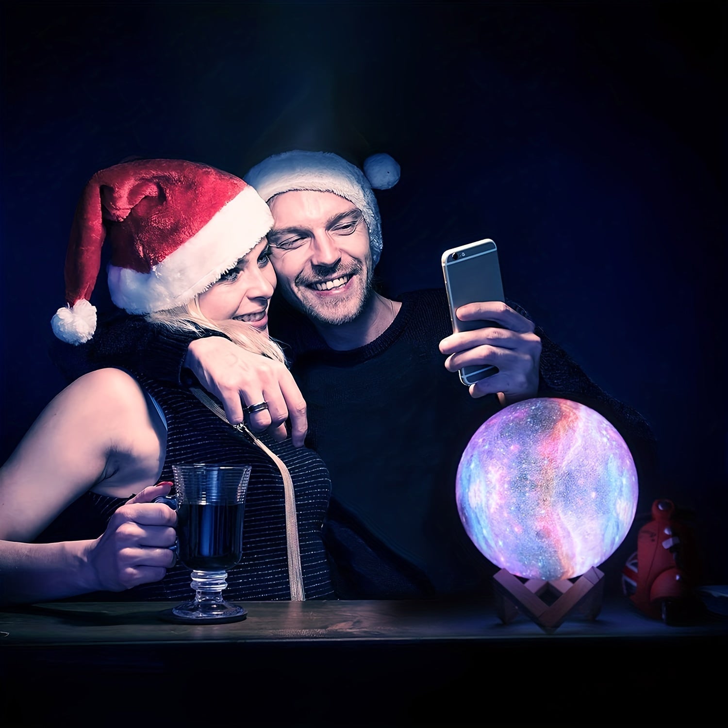 3-D Printed Galaxy Moonlight Lamp w/USB LED Lunar Light Touch & Color Changing Moon Lamp