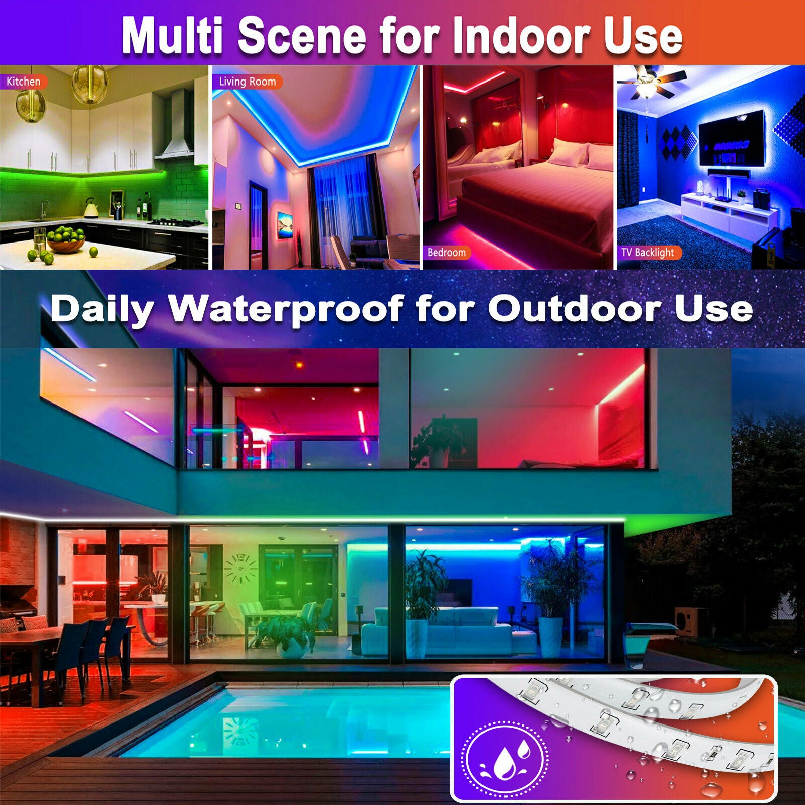 LED Waterproof Strip Lights (16.4 ft)