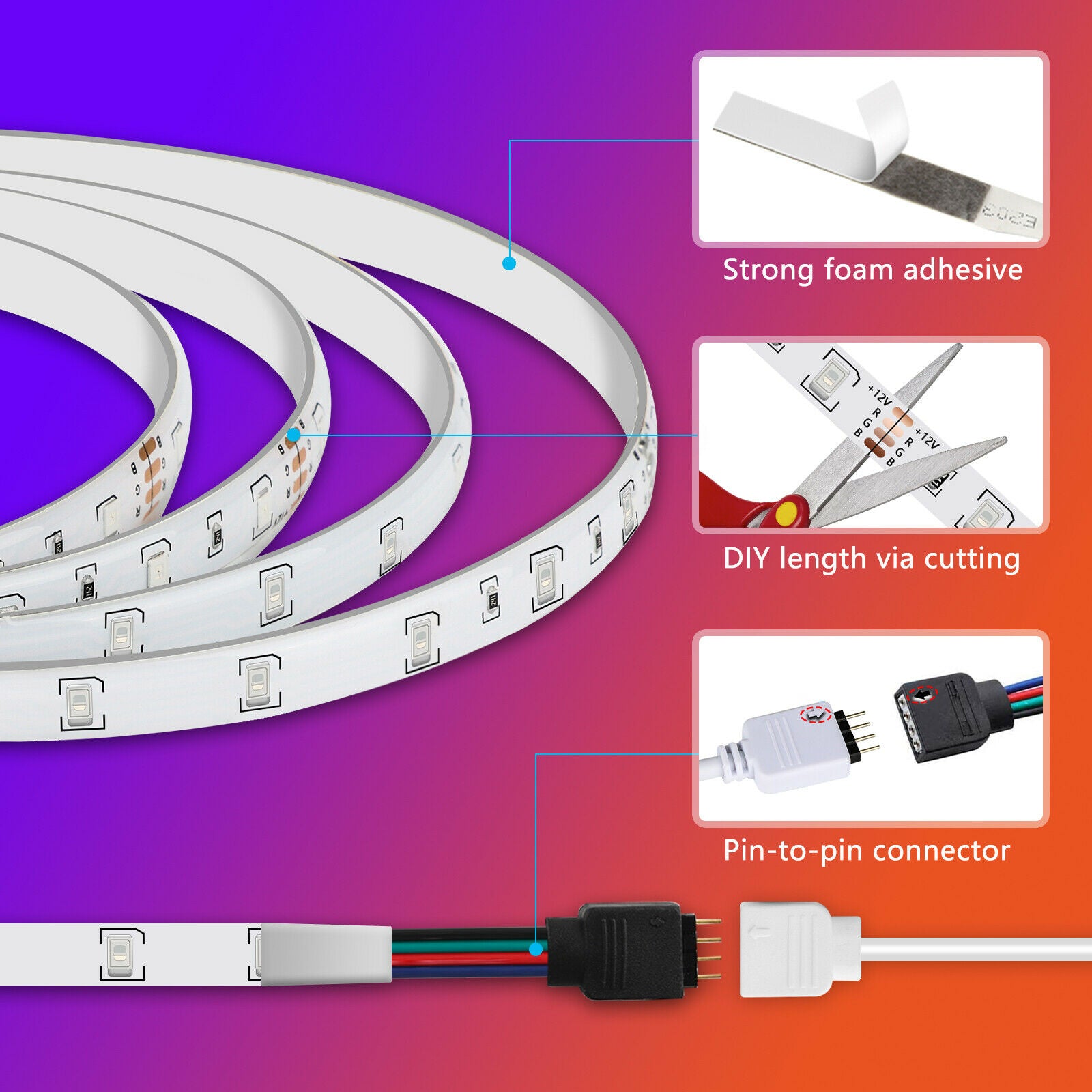 LED Waterproof Strip Lights (16.4 ft)