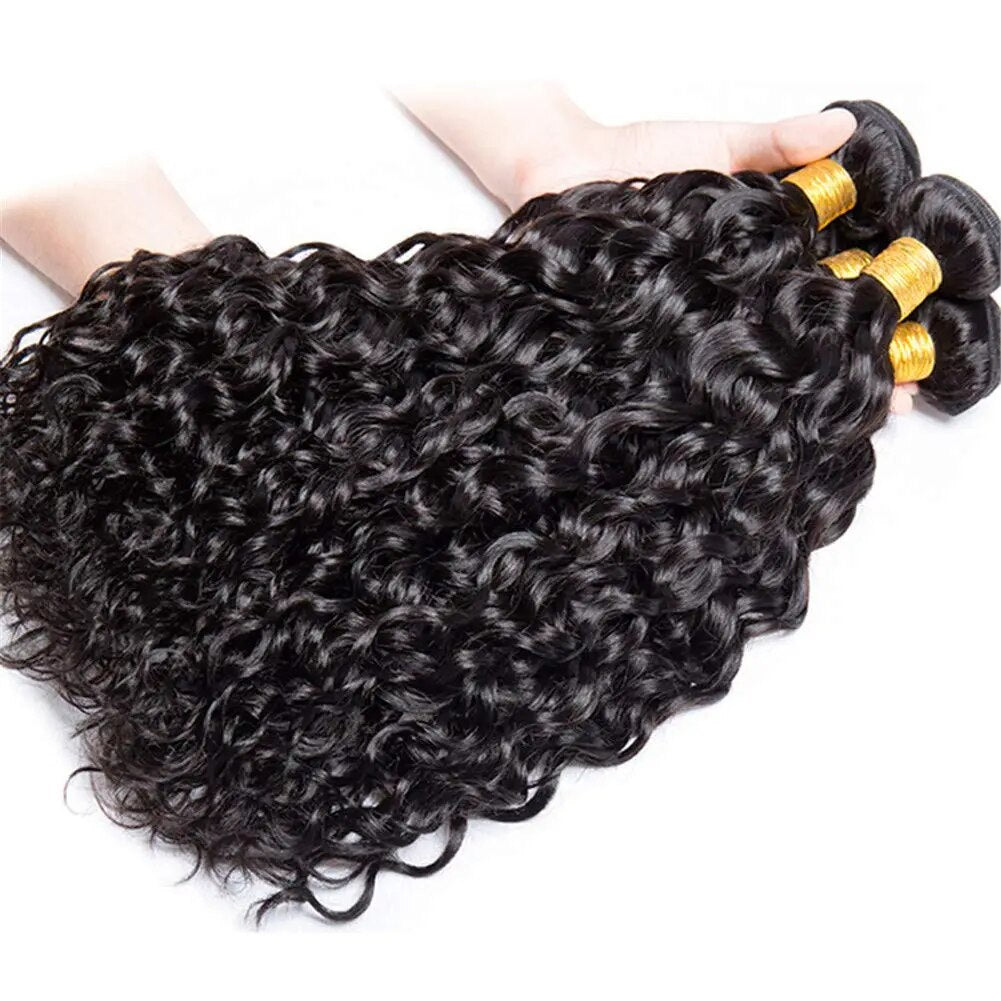 Peruvian 10A Water Wave Unprocessed Curly Human Hair Extension