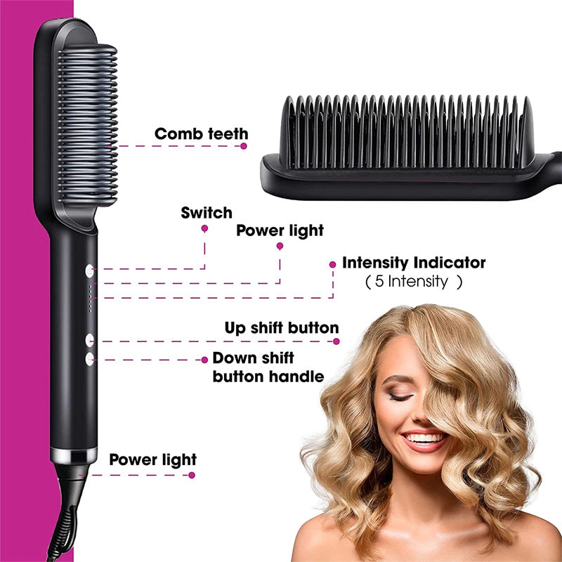 New 2-n-1 Electric Hair Straightening Hot Comb