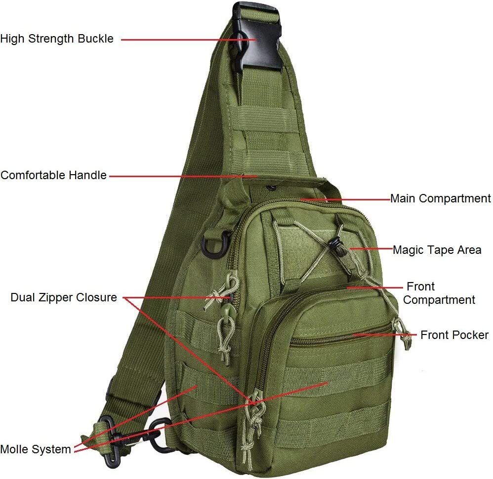 Tactical Sling Chest Military Molle Crossbody & Shoulder Backpack