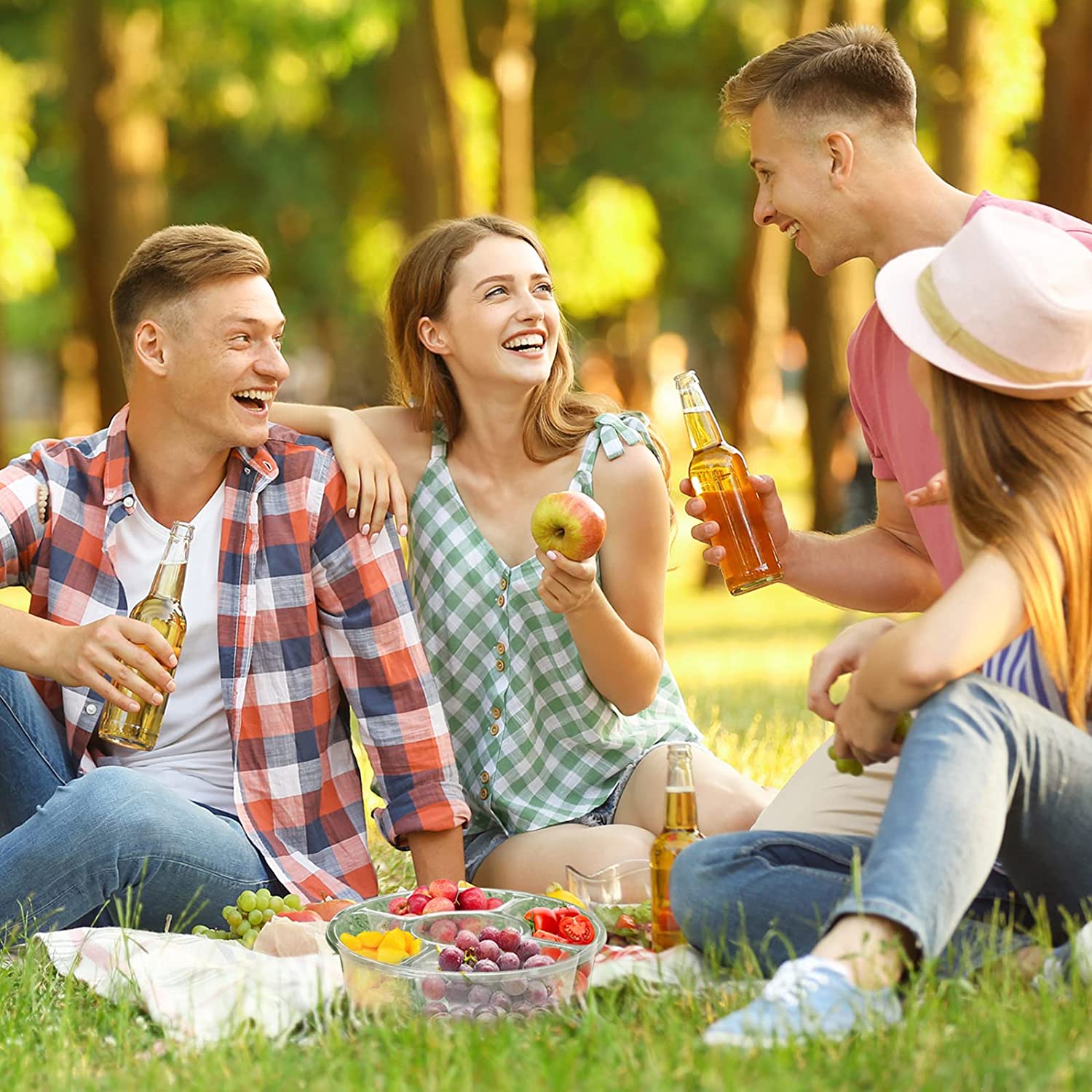 12 Pcs Round Appetizer Serving Trays w/Lids