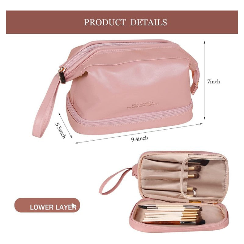 Large Capacity Cloud Double Layered Cosmetics Bag