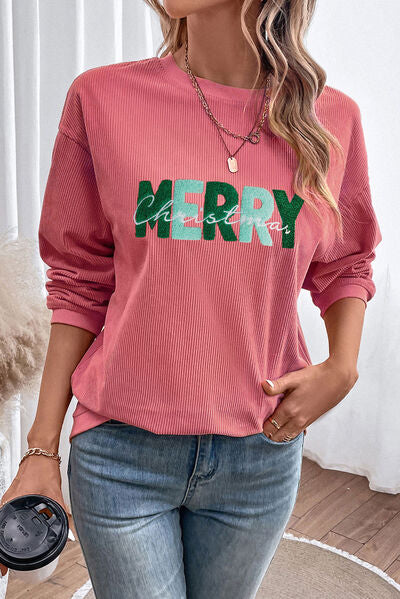 Merry Christmas Round Neck Women's Sweatshirt