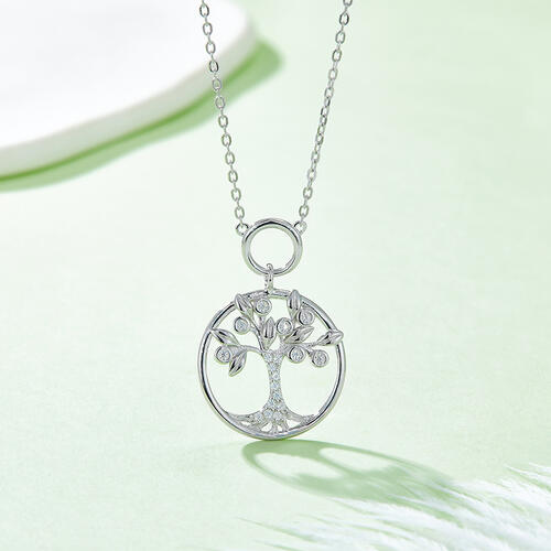 Moissanite 925 Sterling Silver "Tree of Life" Pendant Necklace