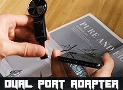 Dual Port Phone Ring Holder for Lightning Jack Adapter