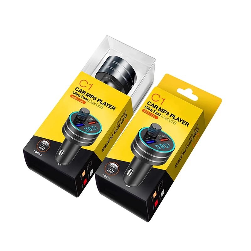 Bluetooth Fast Charging Car Charger for Mp3 Players (QC 3.0 Dual USB)