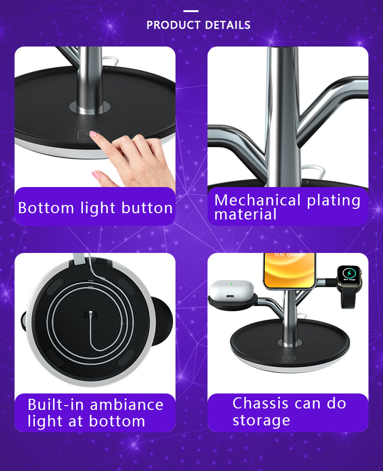 Universal Wireless Charging Stand for iPhone/Apple Watch/Air Pods