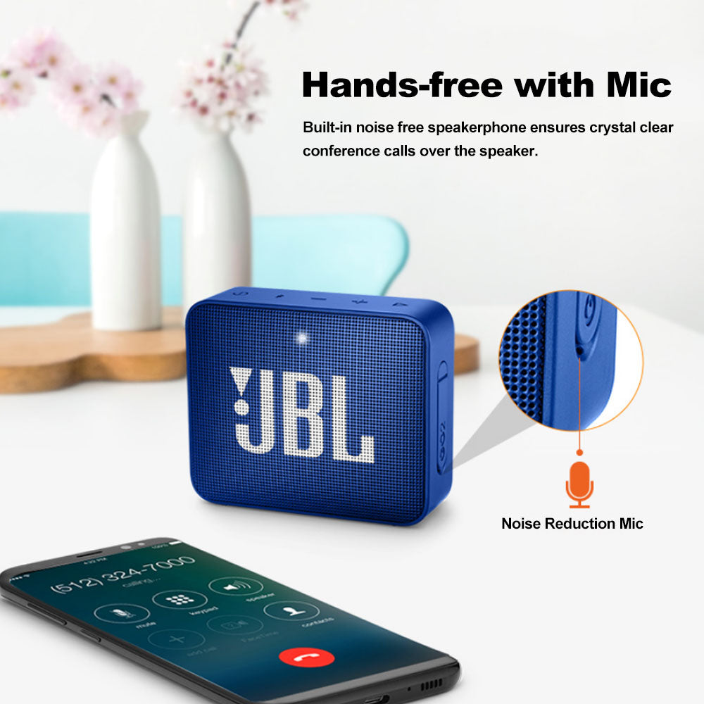 JBL GO 2 Waterproof, Wireless Bluetooth Speaker IPX7 Waterproof w/ Mic