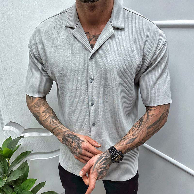 Men's Cardigan Short Sleeve Shirt