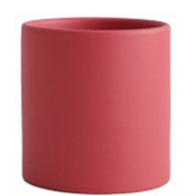 Colorful Ceramic Flowerpot w/Hole Tray by Nordic
