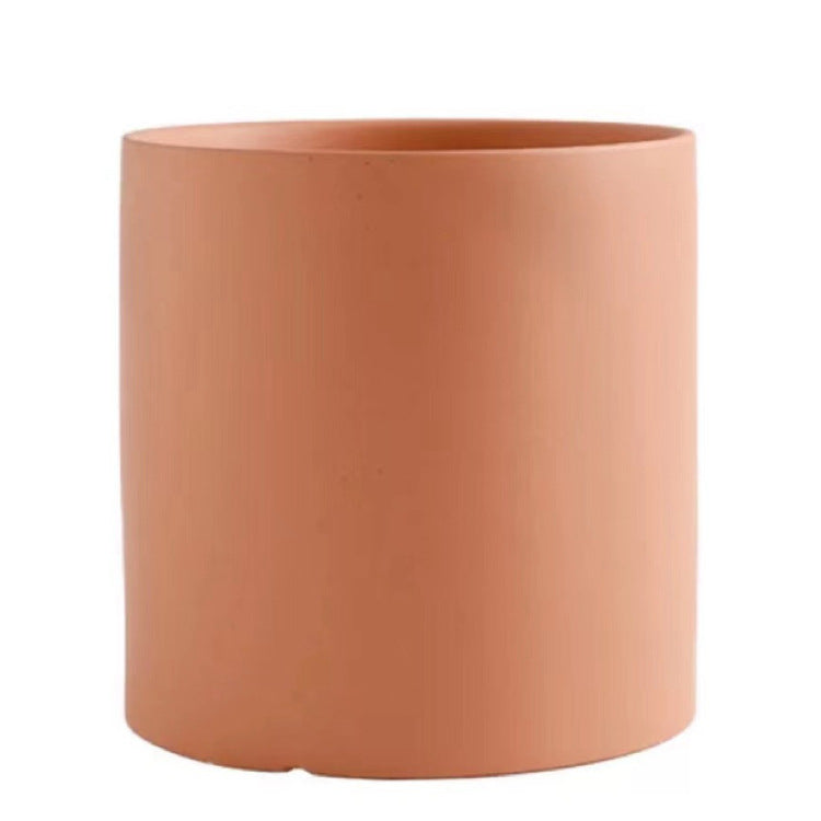Colorful Ceramic Flowerpot w/Hole Tray by Nordic