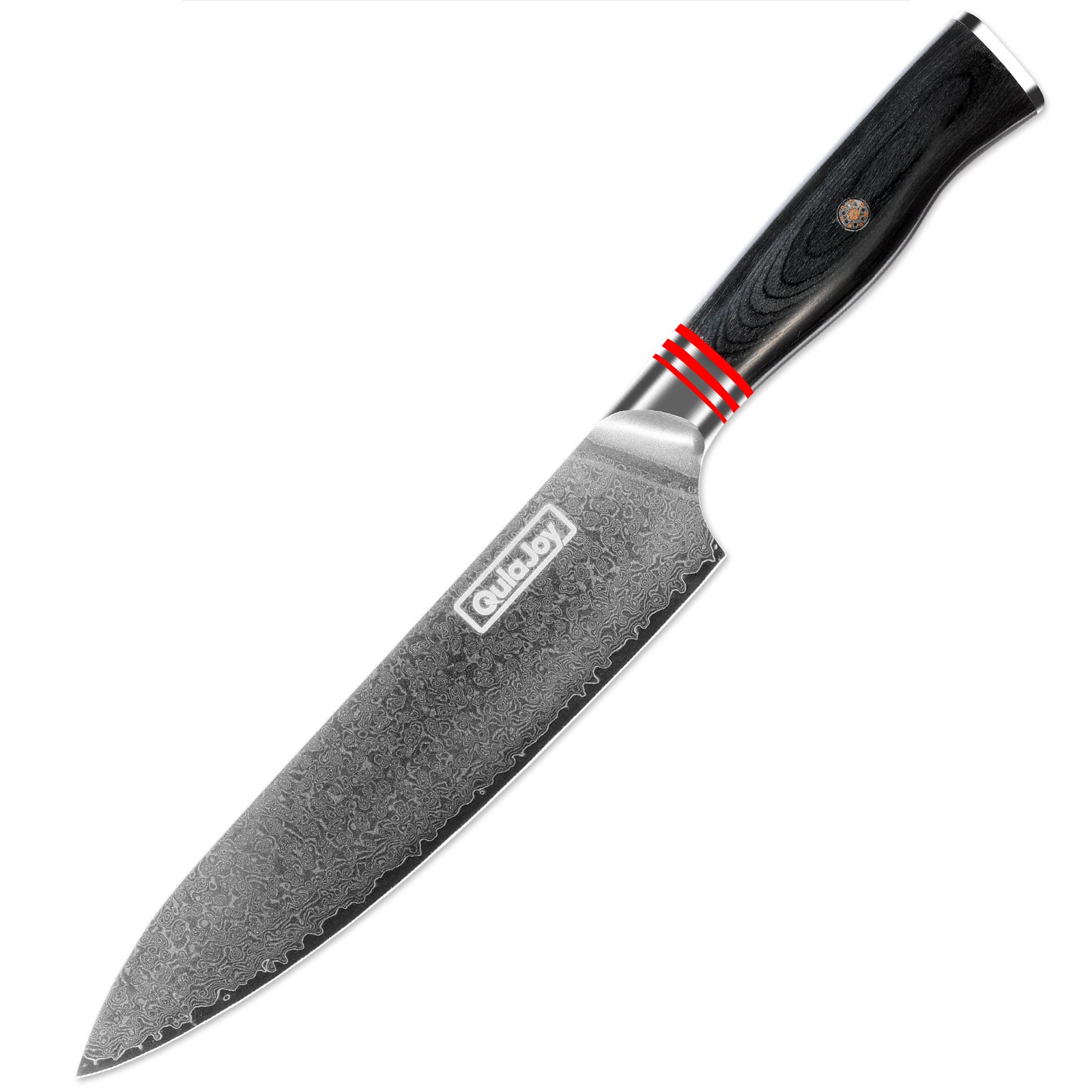Japanese Damascus 8 Inch Kitchen Knife w/Ergonomic Handle by Qu LaJoy