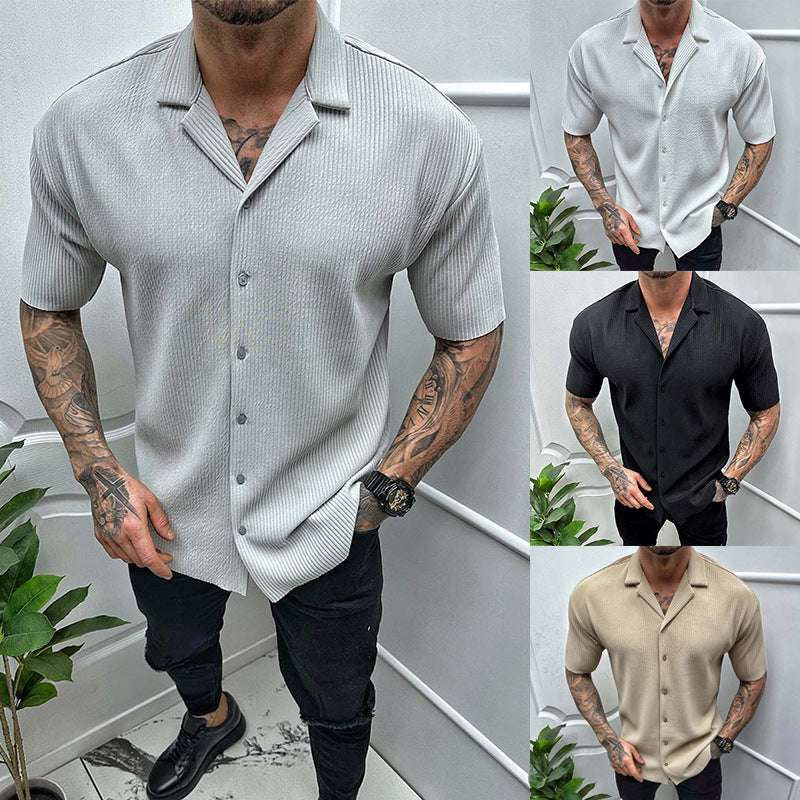 Men's Cardigan Short Sleeve Shirt