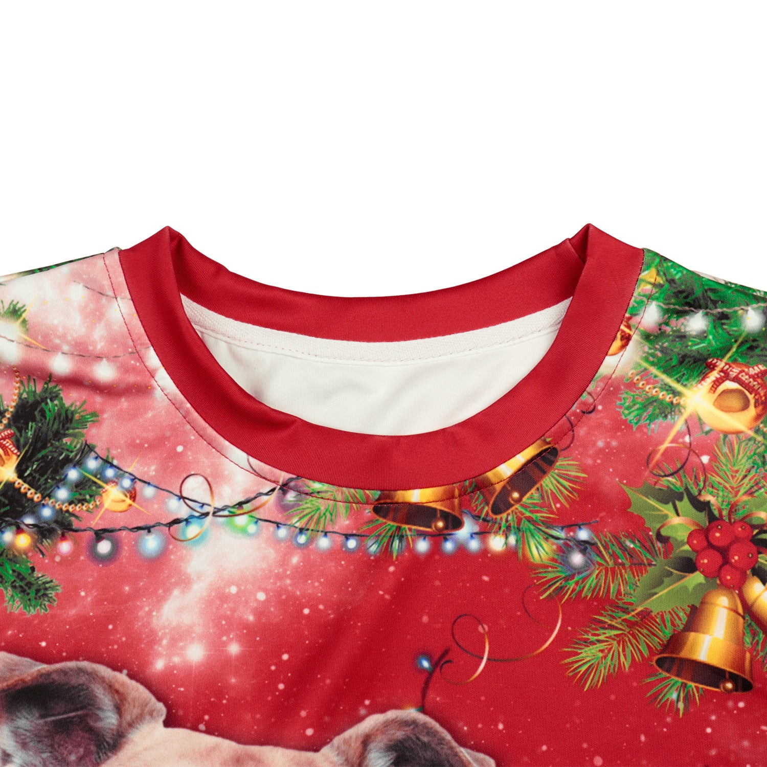 Christmas Dog 3-D Digital Printed Round Neck Pullover Sweater