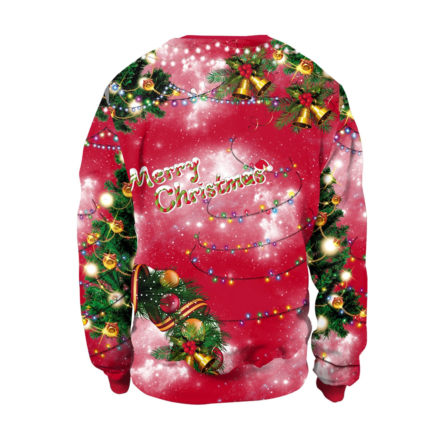 Christmas Dog 3-D Digital Printed Round Neck Pullover Sweater