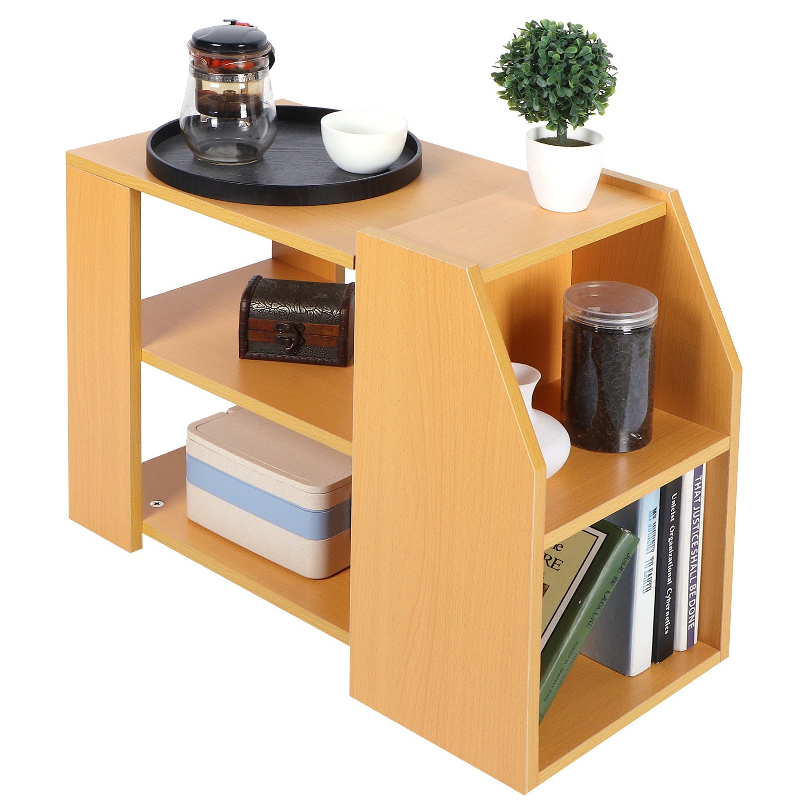 3-Tier Mini Side Table and Bookshelf