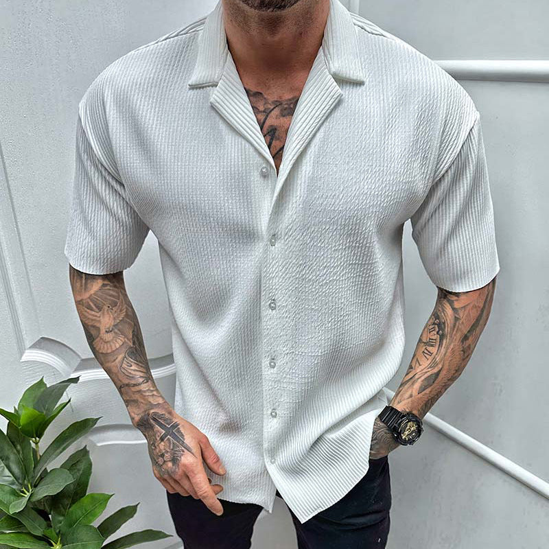 Men's Cardigan Short Sleeve Shirt