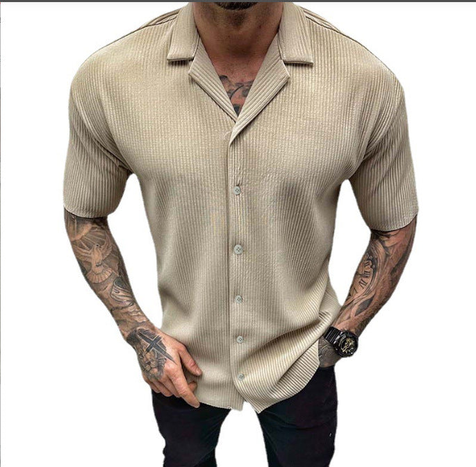 Men's Cardigan Short Sleeve Shirt