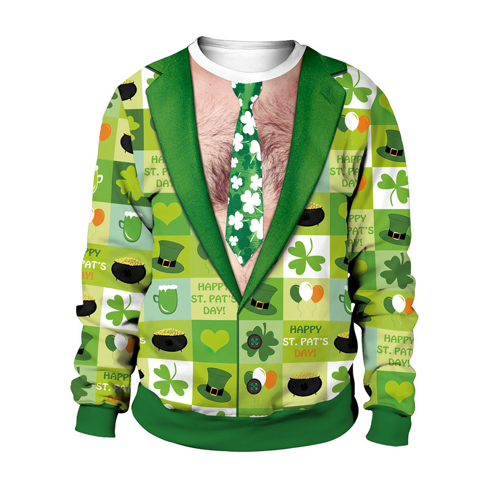 Saint Patrick's Unisex Spring Pullover Round Neck Couple Sweater