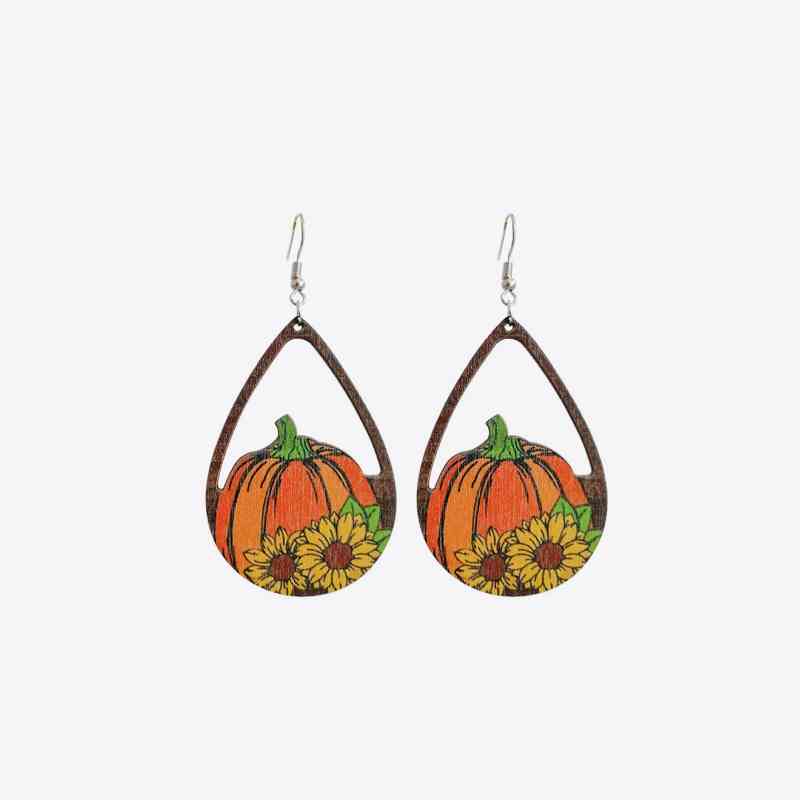 Thanksgiving Wooden Drop Earrings