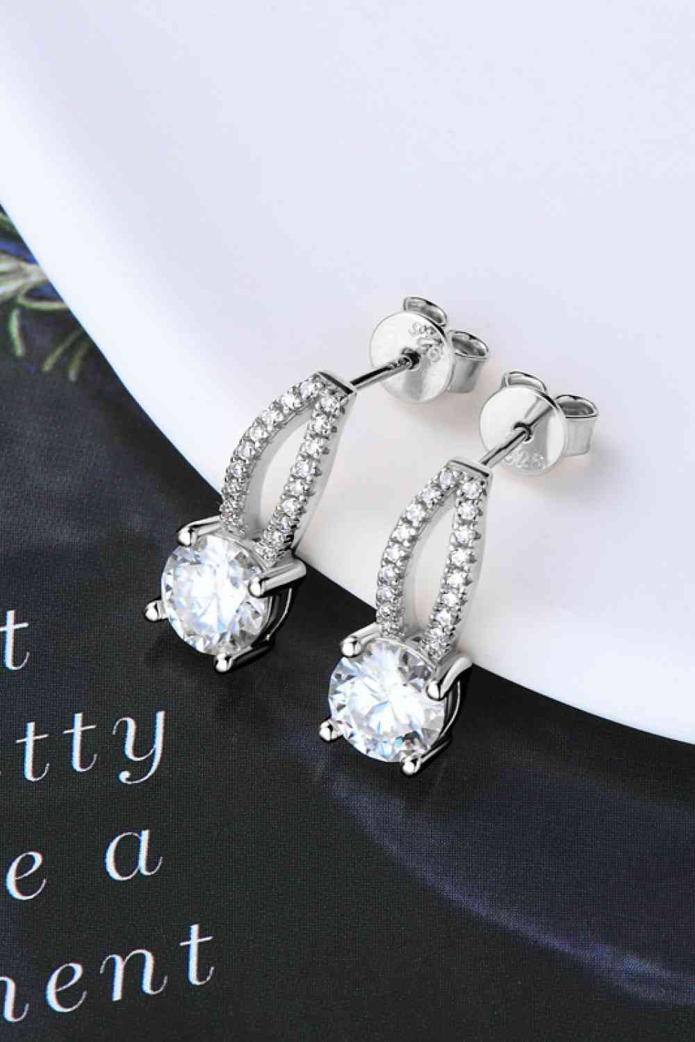 One Carat Moissanite 925 Sterling Silver & Gold-Plated Earrings