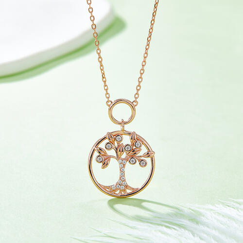 Moissanite 925 Sterling Silver "Tree of Life" Pendant Necklace