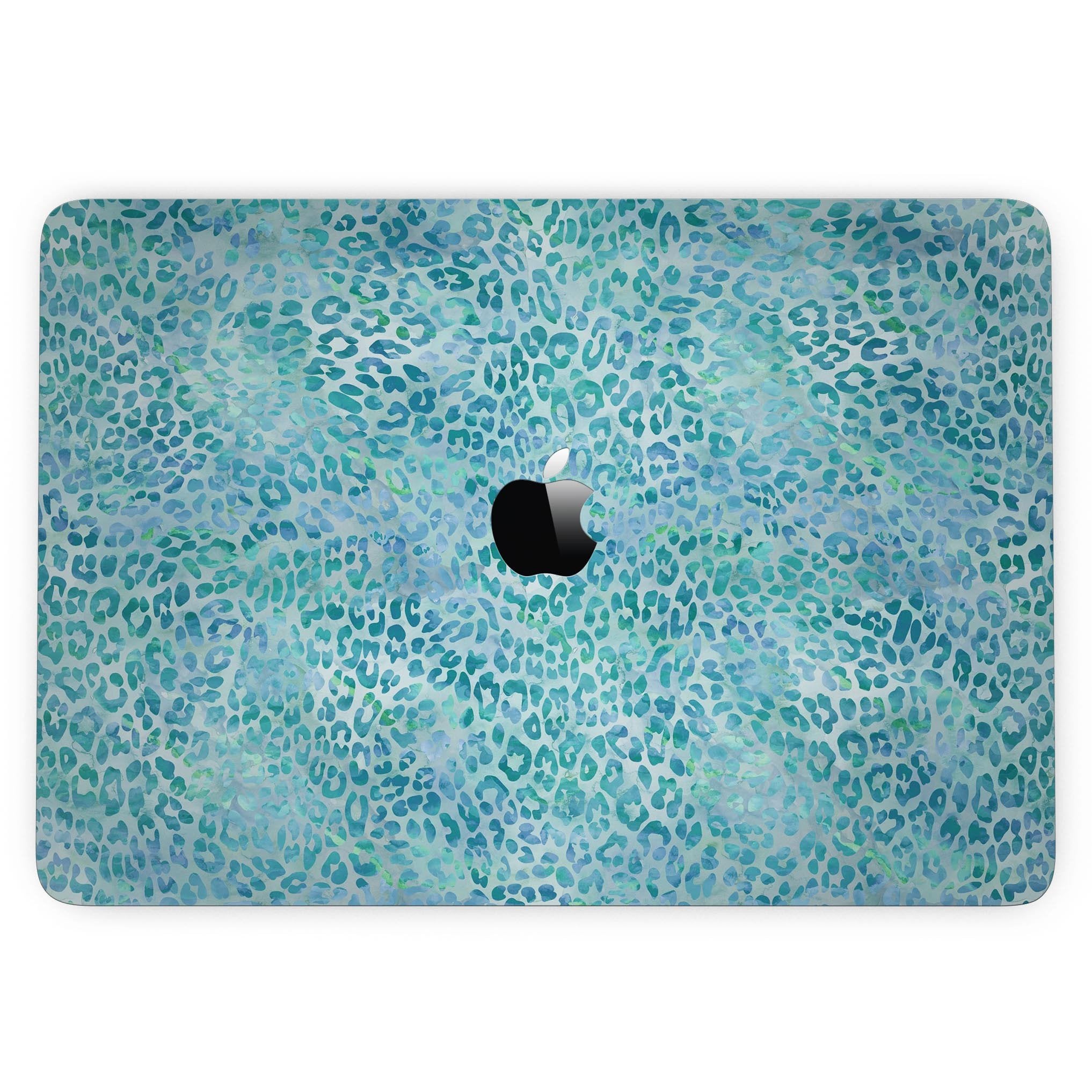 Aqua Watercolor Leopard Skins for 13" MacBook Pros without Touch Bar