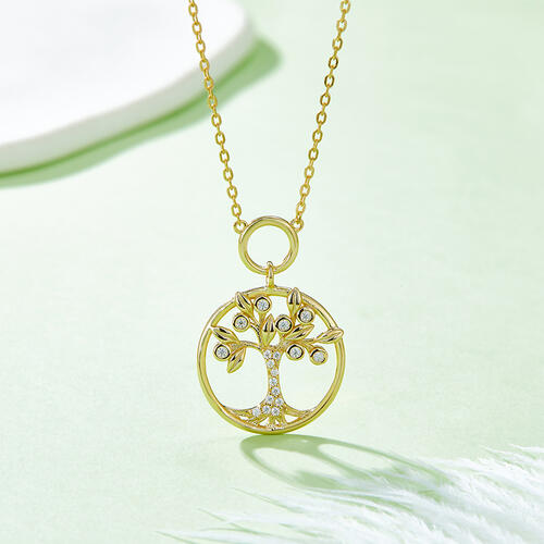 Moissanite 925 Sterling Silver "Tree of Life" Pendant Necklace