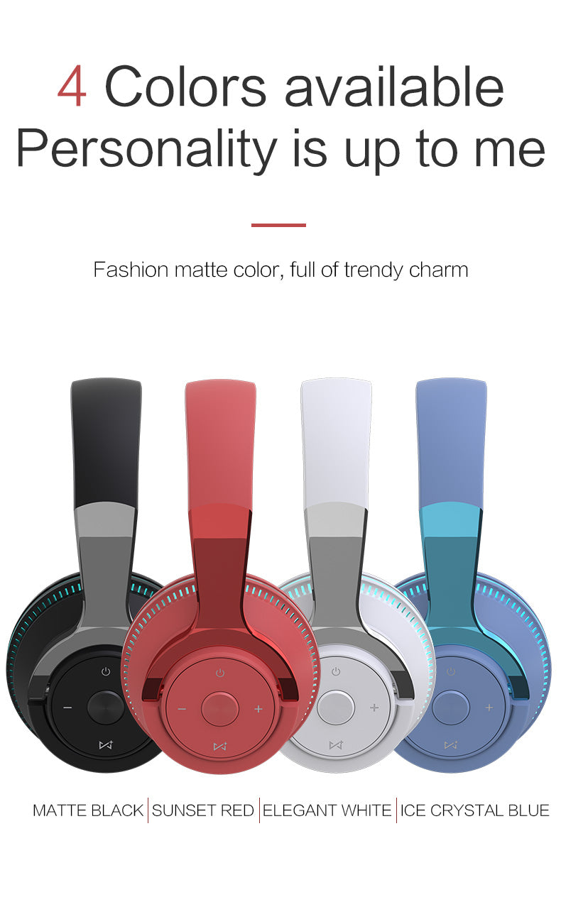 Bluetooth Wireless Headphones w/Colorful LED Lights