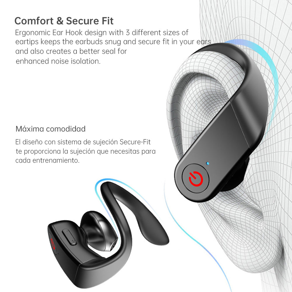 Smart Control Bluetooth, Wireless, TWS Stereo Earbuds w/LED Display