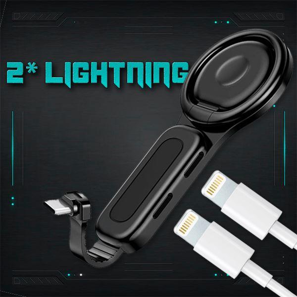 Dual Port Phone Ring Holder for Lightning Jack Adapter