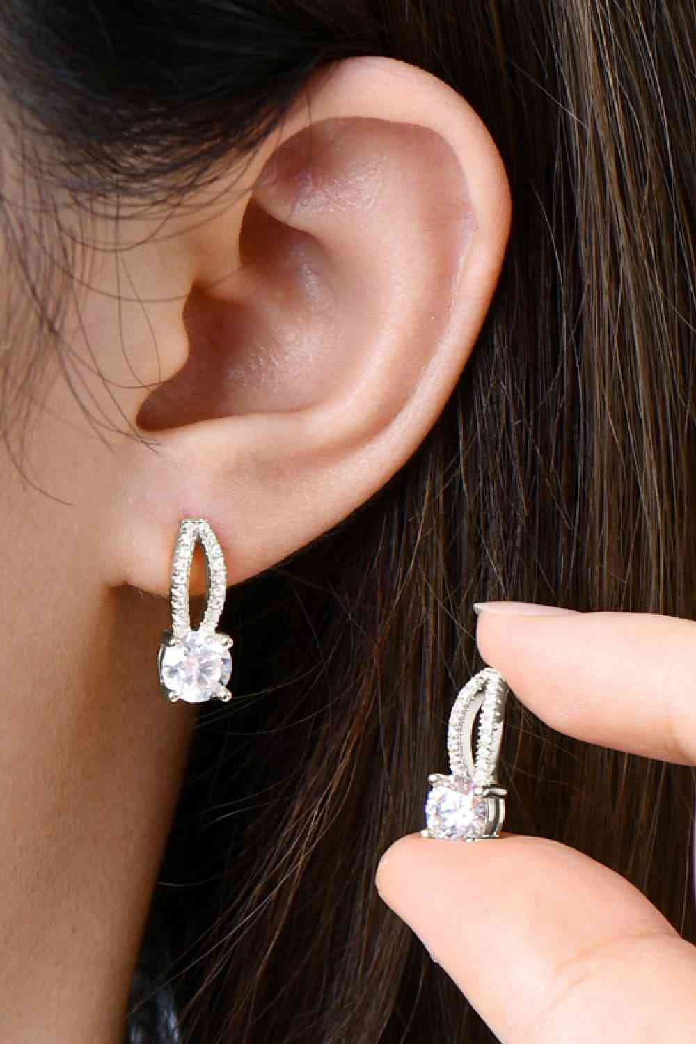 One Carat Moissanite 925 Sterling Silver & Gold-Plated Earrings