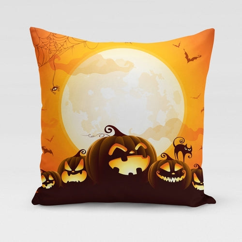 Pumpkin Moon Halloween Pillow Cover